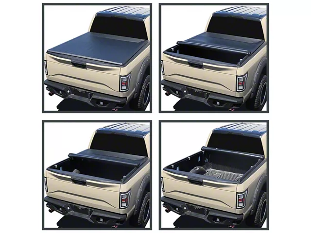 Roll Up Tonneau Cover; Black (14-18 Silverado 1500 w/ 6.50-Foot Standard Box)