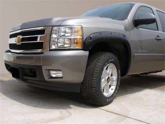 Silverado 1500 Ruff Riderz Fender Flares; Smooth Black (07-13 Silverado ...