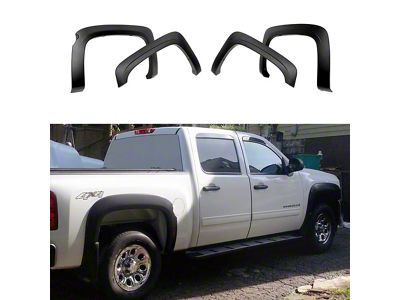 Rugged OE Style Fender Flares; Smooth Black (07-13 Silverado 1500 w/ 5.80-Foot Short Box)