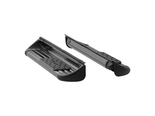 Stainless Side Entry Running Boards without Mounting Brackets; Textured Black (07-18 Silverado 1500 Regular Cab)