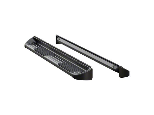 Stainless Side Entry Running Boards without Mounting Brackets; Textured Black (19-24 Silverado 1500 Crew Cab)