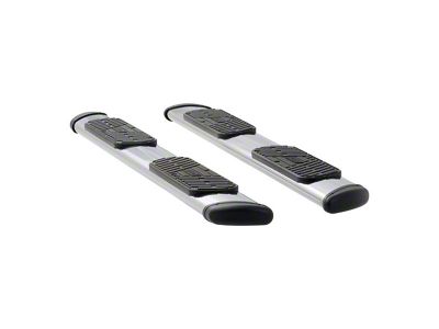 Regal 7-Inch Oval Side Step Bars without Mounting Brackets; Polished Stainless (04-24 Silverado 1500 Crew Cab)