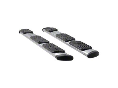 Regal 7-Inch Oval Side Step Bars without Mounting Brackets; Polished Stainless (99-18 Silverado 1500 Extended Cab/Double Cab w/ 6.50-Foot Standard Box)