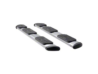 Regal 7-Inch Oval Side Step Bars without Mounting Brackets; Polished Stainless (04-24 Silverado 1500 Crew Cab w/ 5.80-Foot Short Box)