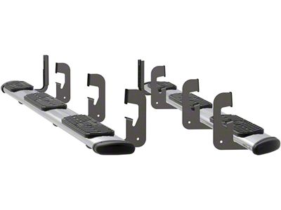 Regal 7-Inch Wheel-to-Wheel Oval Side Step Bars; Polished Stainless (14-18 Silverado 1500 Crew Cab w/ 6.50-Foot Standard Box)