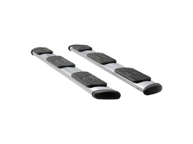 Regal 7-Inch Oval Side Step Bars without Mounting Brackets; Polished Stainless (14-18 Silverado 1500 Crew Cab w/ 6.50-Foot Standard Box)