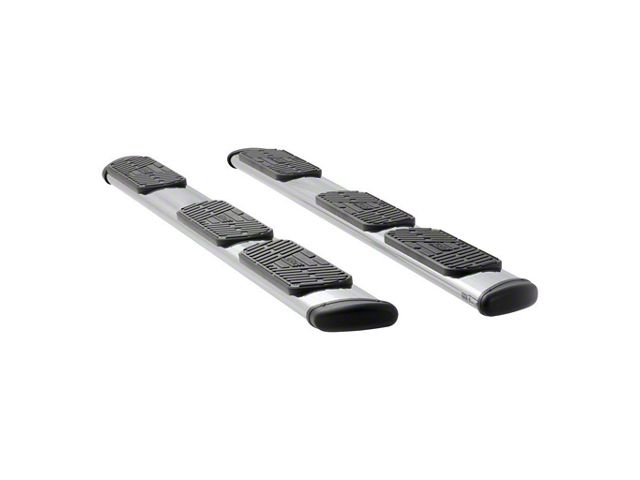 Regal 7-Inch Oval Side Step Bars without Mounting Brackets; Polished Stainless (99-13 Silverado 1500 Extended Cab w/ 8-Foot Long Box)