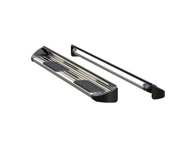 Stainless Side Entry Running Boards without Mounting Brackets; Polished (19-24 Silverado 1500 Crew Cab)