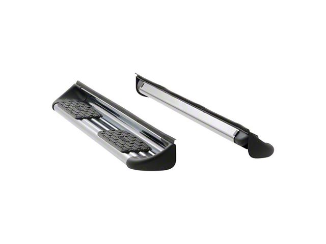 Stainless Side Entry Running Boards without Mounting Brackets; Polished (99-13 Silverado 1500 Extended Cab)