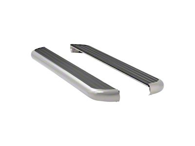 MegaStep 6.50-Inch Running Boards without Mounting Brackets; Polished Stainless (99-18 Silverado Regular Cab w/ 8-Foot Long Box; 07-18 Silverado 1500 Extended/Double Cab w/ 5.80-Foot Short Box; 04-18 Silverado 1500 Crew Cab)