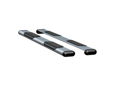 O-Mega II 6-Inch Oval Side Step Bars without Mounting Brackets; Silver (99-18 Silverado 1500 Regular Cab w/ 6.50-Foot Standard Box; 99-24 Silverado 1500 Extended/Double Cab)