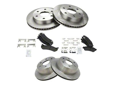 Semi-Metallic 6-Lug Brake Rotor and Pad Kit; Front and Rear (99-06 Silverado 1500)