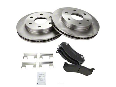 Semi-Metallic 6-Lug Brake Rotor and Pad Kit; Front (99-06 Silverado 1500; 01-04 Silverado 1500 Regular Cab, Extended Cab)
