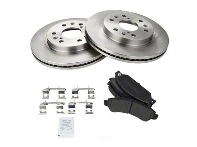 Semi-Metallic 6-Lug Brake Rotor and Pad Kit; Front (05-06 Silverado 1500 w/ Rear Drum Brakes)