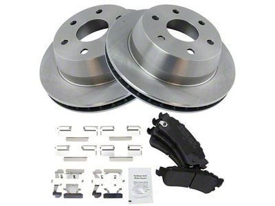 Semi-Metallic 6-Lug Brake Rotor and Pad Kit; Rear (03-06 Silverado 1500 w/ Single Piston Rear Calipers)