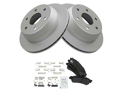 Semi-Metallic 6-Lug Brake Rotor and Pad Kit; Rear (99-06 Silverado 1500 w/ 12.80-Inch Rotors)