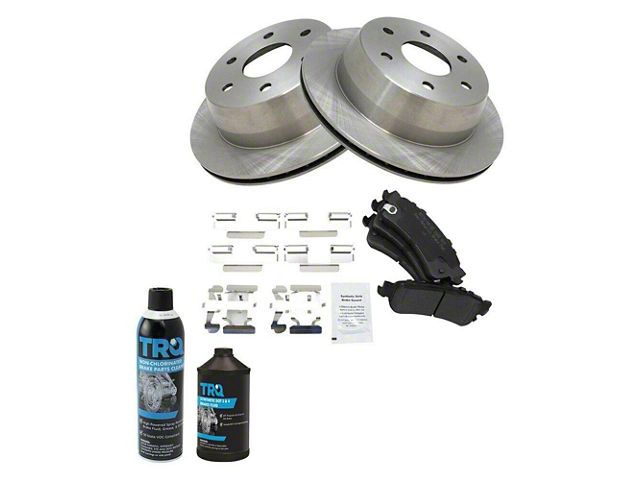 Semi-Metallic 6-Lug Brake Rotor and Pad Kit; Rear (99-06 Silverado 1500 w/ 12.80-Inch Rotors)