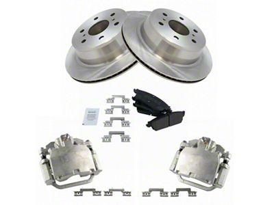 Semi-Metallic 6-Lug Brake Rotor, Pad and Caliper Kit; Rear (07-13 Silverado 1500)