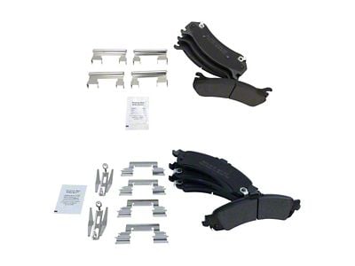 Semi-Metallic Brake Pads; Front and Rear (02-06 Silverado 1500 w/ Quadrasteer)