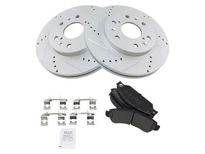 Semi-Metallic Performance 6-Lug Brake Rotor and Pad Kit; Front (05-06 Silverado 1500 w/ Rear Drum Brakes)