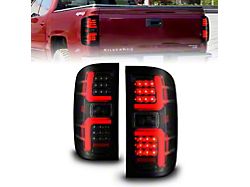 Sequential LED Tail Lights; Black Housing; Smoked Lens (14-18 Silverado 1500)