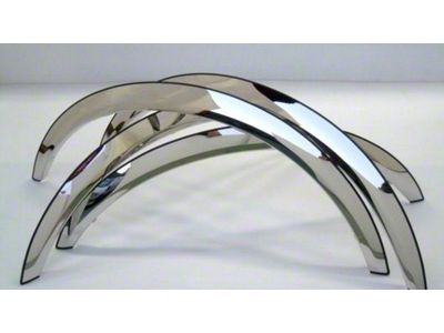 Short Style Fender Trim; Wide Width; Polished (99-06 Silverado 1500 Fleetside w/o OE Fender Flares)