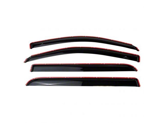 Side Window Deflectors; Smoked (14-18 Silverado 1500 Crew Cab)