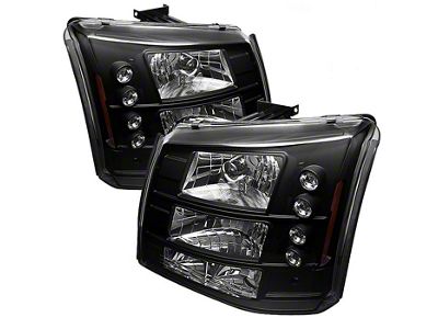 Signature Series Crystal Headlights; Black Housing; Clear Lens (03-06 Silverado 1500)