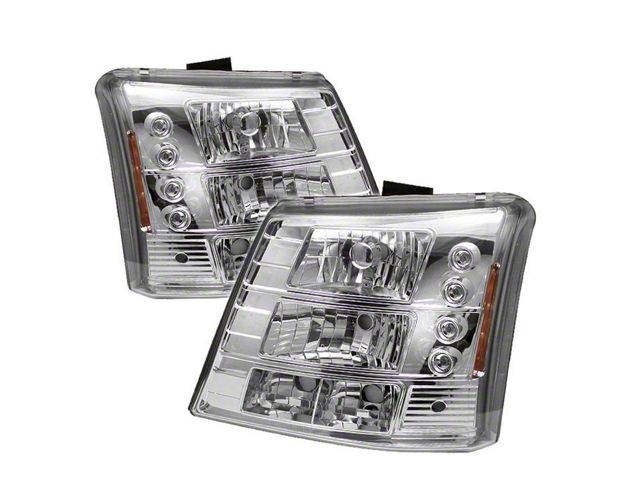 Signature Series Crystal Headlights; Chrome Housing; Clear Lens (03-06 Silverado 1500)
