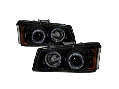 Signature Series LED Halo Projector Headlights; Black Housing; Smoked Lens (03-06 Silverado 1500)