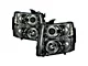 Signature Series LED Halo Projector Headlights; Chrome Housing; Smoked Lens (07-13 Silverado 1500)