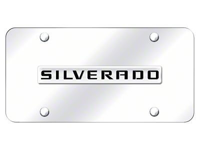 Silverado License Plate; Chrome on Chrome (Universal; Some Adaptation May Be Required)