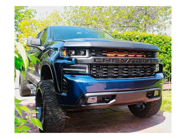 Single 30-Inch Amber LED Light Bar with Grille Mounting Brackets (19-21 Silverado 1500)