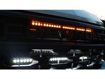Single 40-Inch Amber LED Light Bar with Grille Mounting Brackets (22-24 Silverado 1500)