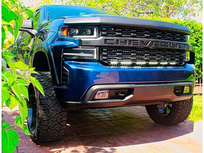 Single 40-Inch Amber LED Light Bar with Grille Mounting Brackets (19-21 Silverado 1500; 2022 Silverado 1500 LTD)