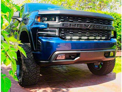 Single 40-Inch White LED Light Bar with Grille Mounting Brackets (19-21 Silverado 1500)