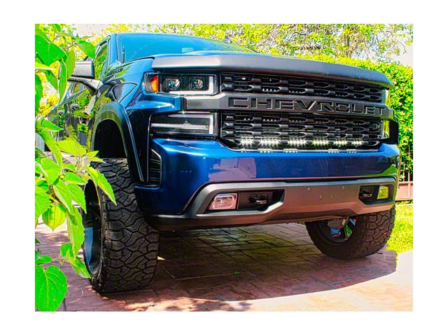 Single 40-Inch White LED Light Bar with Grille Mounting Brackets (19-21 Silverado 1500)
