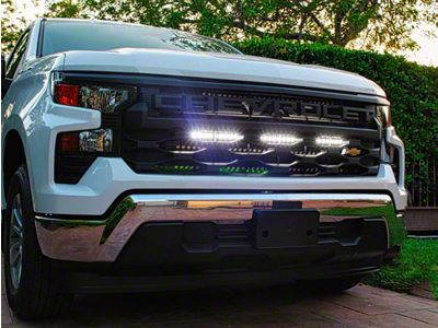 Single 40-Inch White LED Light Bar with Grille Mounting Brackets (22-25 Silverado 1500)