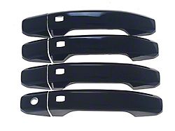 Chrome Delete Smart Key Door Handle Covers; Gloss Black (14-18 Silverado 1500 Double Cab, Crew Cab)