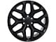 Snowflake Style Satin Black 6-Lug Wheel; 22x9; 24mm Offset (19-22 Silverado 1500)