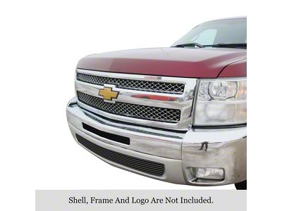 Stainless Steel Billet Lower Overlay Grille; Black (07-13 Silverado 1500)