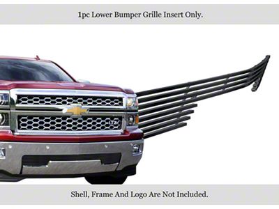 Stainless Steel Billet Lower Overlay Grille; Black (14-15 Silverado 1500)