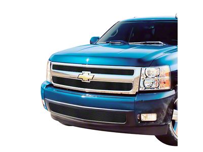 Stainless Steel Billet Lower Overlay Grille; Black (07-13 Silverado 1500)