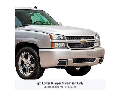 Stainless Steel Billet Lower Overlay Grilles; Black (03-06 Silverado 1500 SS)