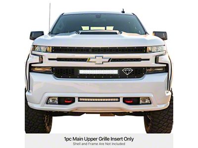 Stainless Steel Billet Upper Grille Insert; Black (19-21 Silverado 1500, Excluding Custom, Custom Trail Boss & WT; 2022 Silverado 1500 LTD, Excluding Custom, Custom Trail Boss & WT)