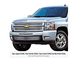 Stainless Steel Billet Upper and Lower Grille Overlay; Polished (07-13 Silverado 1500)