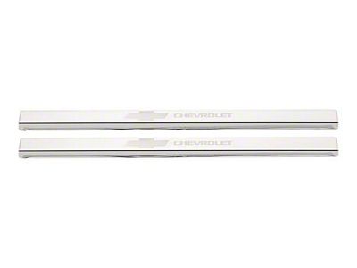 Putco Stainless Steel Door Sills with Bow Tie Etching (19-25 Silverado 1500 Regular Cab, Double Cab)