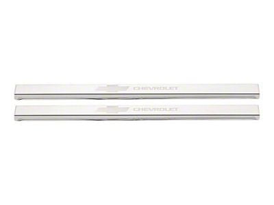 Putco Stainless Steel Door Sills with Bow Tie Etching (19-24 Silverado 1500 Regular Cab, Double Cab)