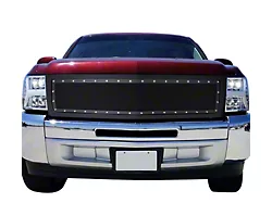 Stainless Steel Wire Upper Replacement Grille; Black (07-13 Silverado 1500)