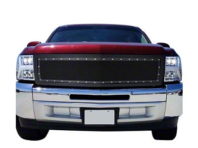 Stainless Steel Wire Upper Replacement Grille; Black (07-13 Silverado 1500)